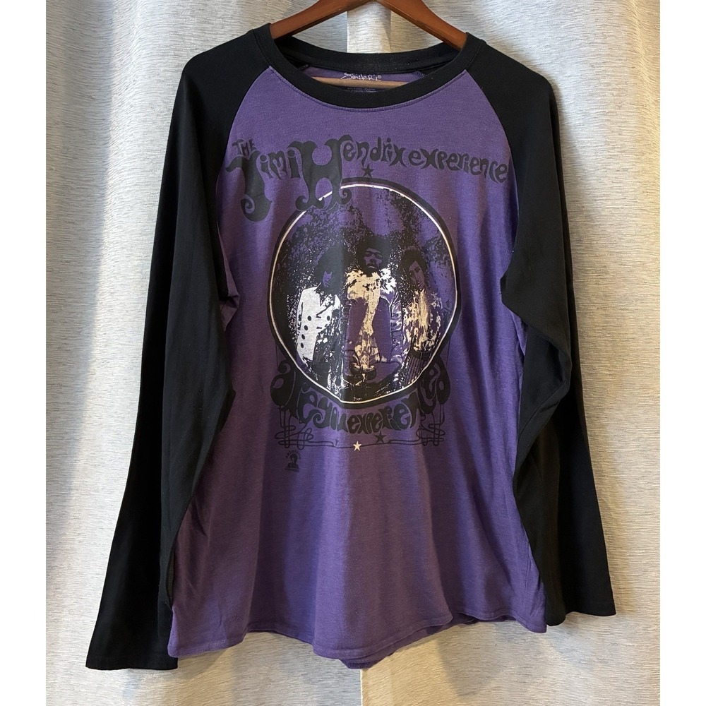 Jimi Hendrix 3/4 Sleeve Purple Graphic T-Shirt Size XL‎